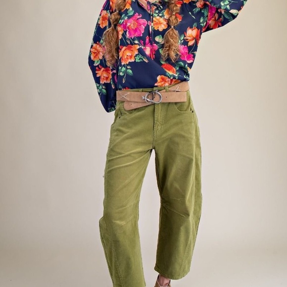 New Easel Women's Floral Tie Neck Blouse Pullover Woven Long Sleeve Small BLUE - Picture 5 of 10